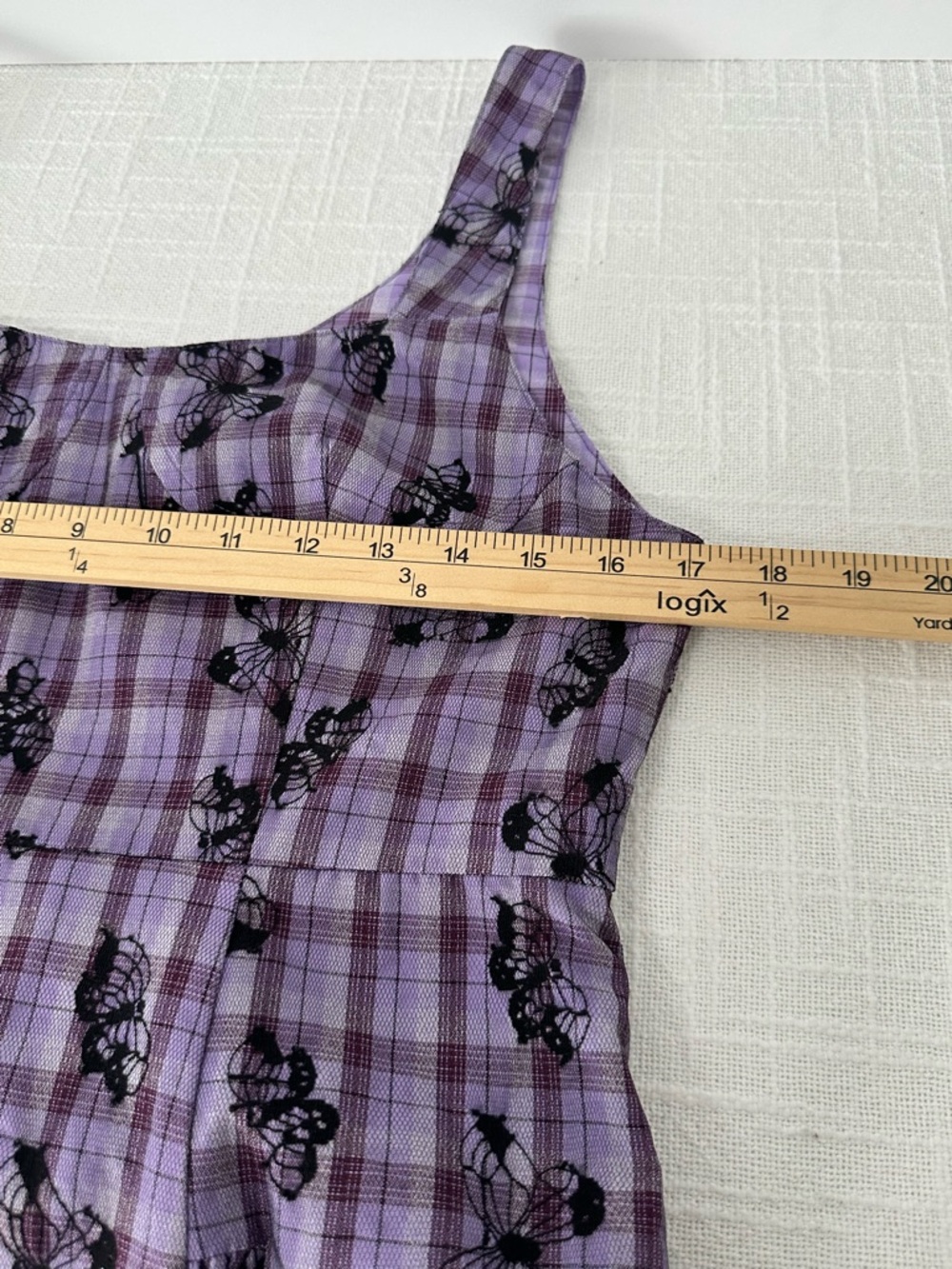 Cotre Midi Dress Sz L Butterfly Bustier Grunge Plaid Dark Cottagecore Dark Fairy - Picture 10 of 16
